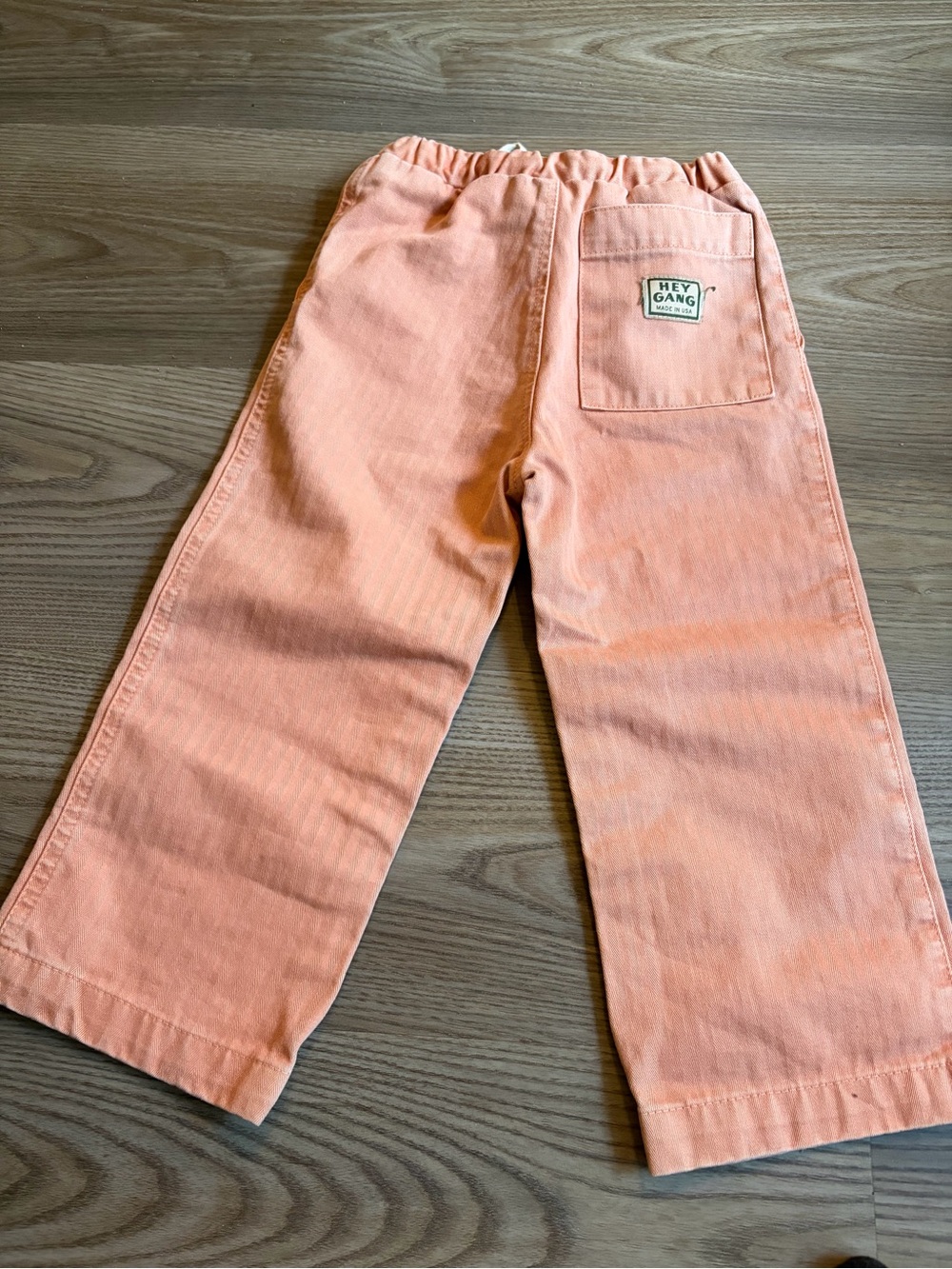 Hey Gang Kids Peach Patch Pocket Pants Size 2/3t Utility Trousers Earthy Tones — image 5 of 8